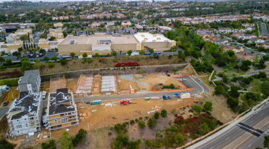 Level 3 Construction has signed a $5.8-Million Contract with MirKa Investment to build affordable housing in Carlsbad, California. This aerial view of the construction site shows where the 19-unit community will be built.