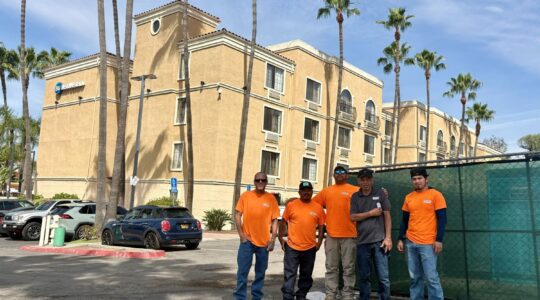 Level 3 Construction crew members are on site at the Best Western Escondido Hotel ahead of the renovation project kickoff.
