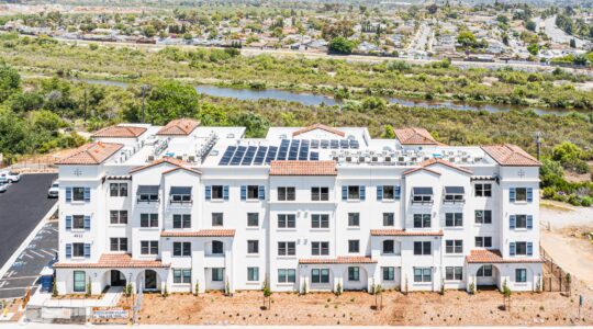 Built by Level 3 Construction, South River Village is a four-story Spanish Mission style affordable housing development in Oceanside, California. The community features 43 apartments: 20 one bedrooms, 12 two bedrooms, and 11 three bedrooms. Fifteen percent of the apartments are ADA-accessible. It also includes a children's play area and two barbeque stations.